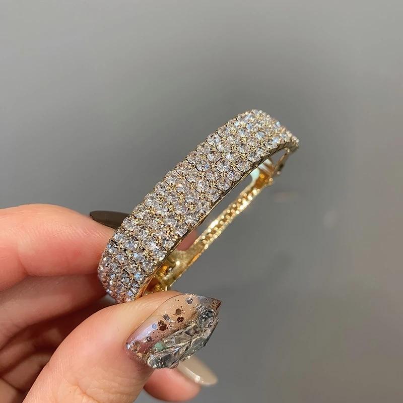 

Girl Shiny Rhinestones Hair Clips Women Hair Barrettes Ponytail Clip Lady Hair Accessories Hairpin Girl золотий