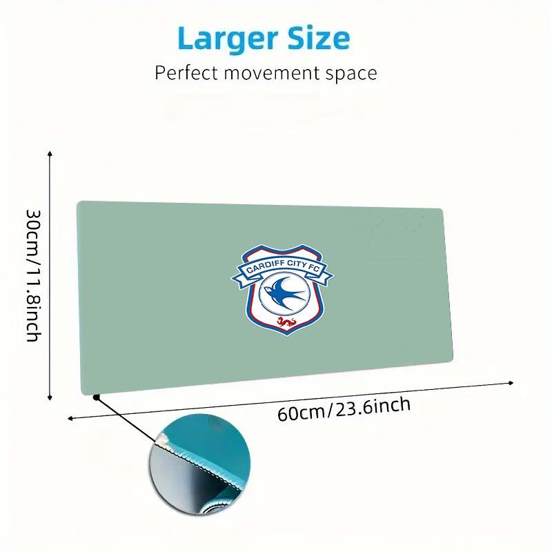 Cardiff City FC Print Cushion Non-slip Laptop Tablet Big Mousepad XXL Mat Mini PC Playmat With Lock Edge