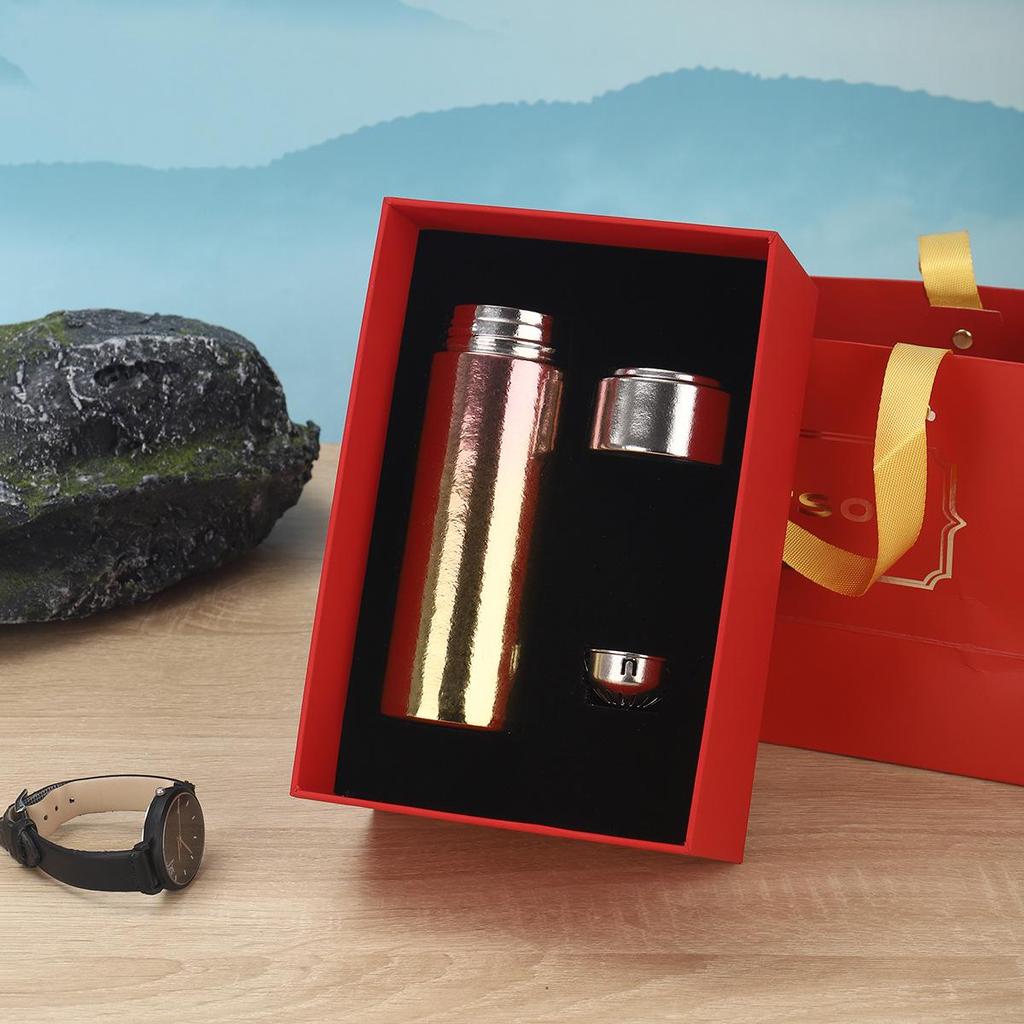 Pure Titanium Double-Layer Insulated Tea Cup - Elegant High-End Business Gift
