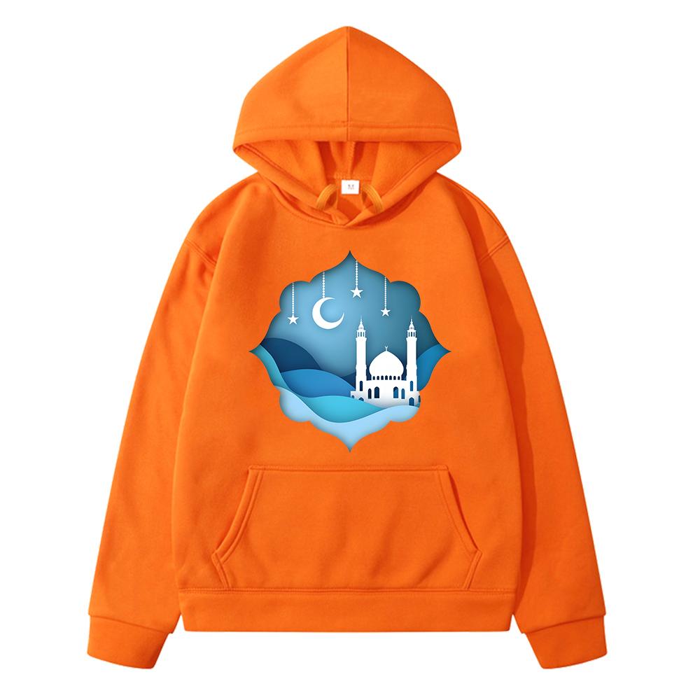Ramadan Mubarak Print Hoodies Sweatshirt Muslim Boy Gir Clothes Y2k Sudadera Kids With Moon Ramadan Kareem Clothe Festive Outfit
