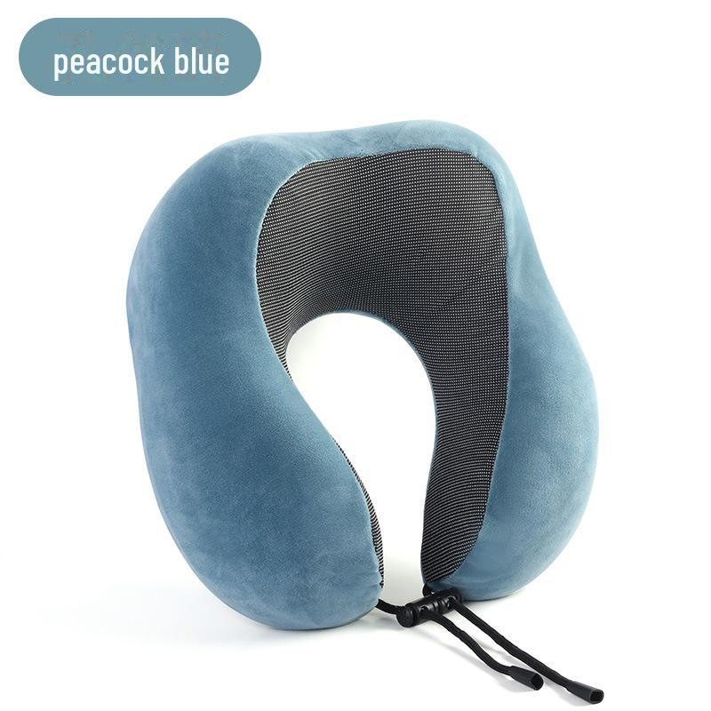 U-Shaped Ice Silk Memory Foam Neck Pillow for Cervical Support and Travel