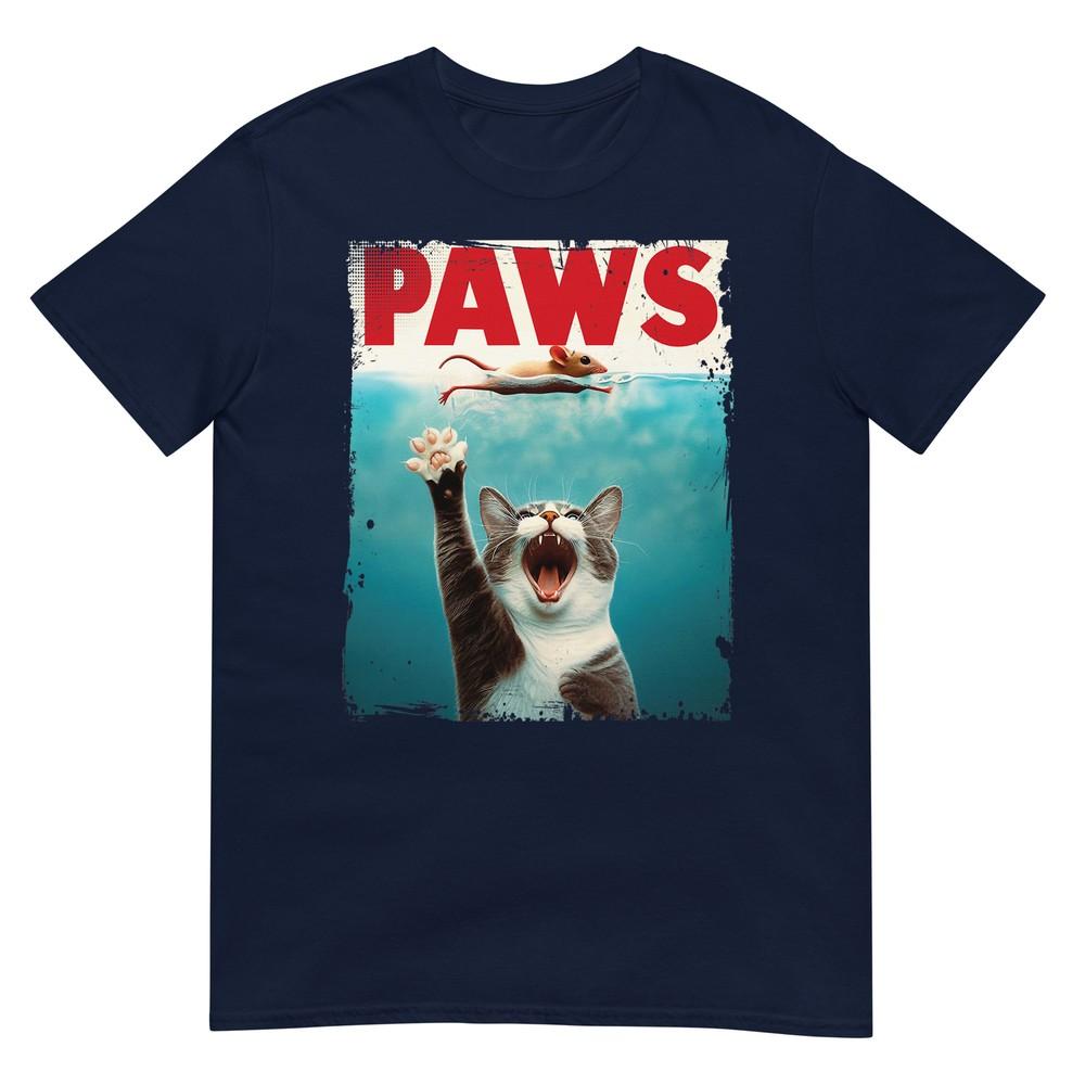 Paws Parody Cat Mouse Humorous Cat Chasing Mouse Kitten TShirt S