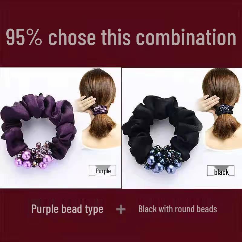 Korean Style Hair Tie for Women - Elegant Ponytail & Bun Accessory with Floral Ornament