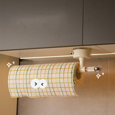 Suction Cup Paper Towel Holder Wall-Mounted Reusable No Drilling Tissue Holder Waterproof Space Saving Wall Mounted Roll Holder