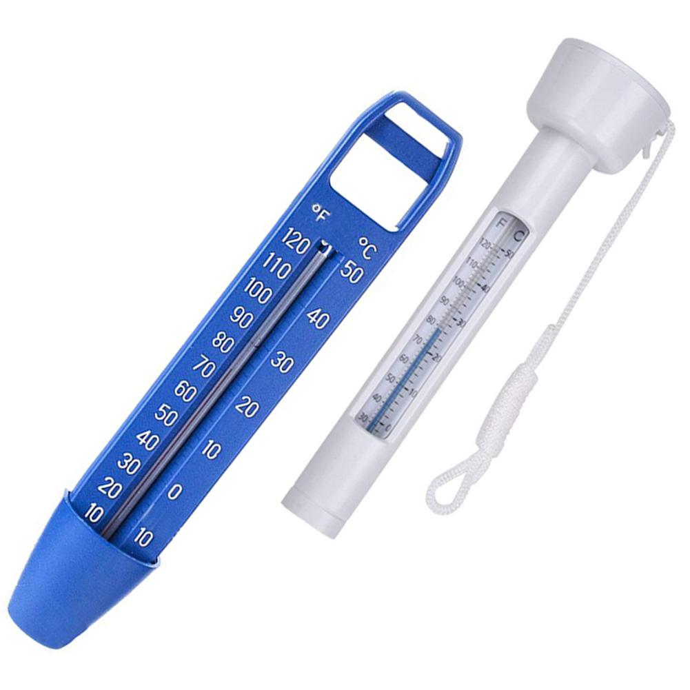 25cm 4cm Pool Thermometer Set Floating Water Temp Gauge Blue Long White Compact Accurate Reading Outdoor Spa Monitor Tool Kit