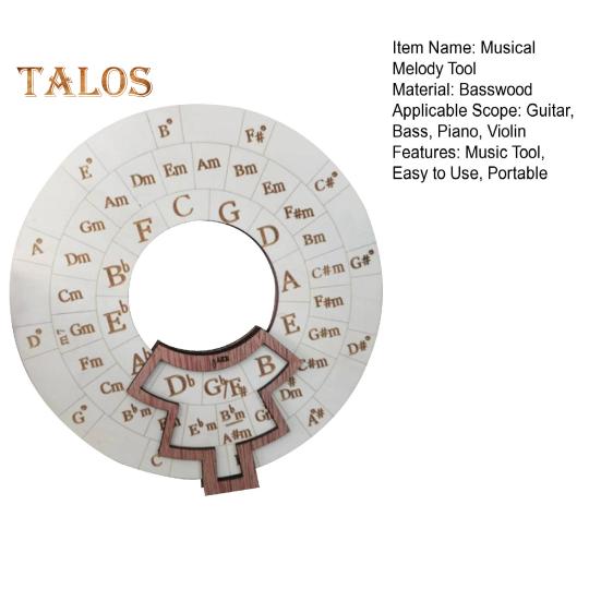 Roue Des Accords En Bois - Outil éducatif Musical 12 Cm Pour Guitare, Piano, Basse, Théorie Des Gammes