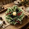 Realistic Artificial Berries Wreath Green Leaves Artificial Garland  Home Xmas Decor