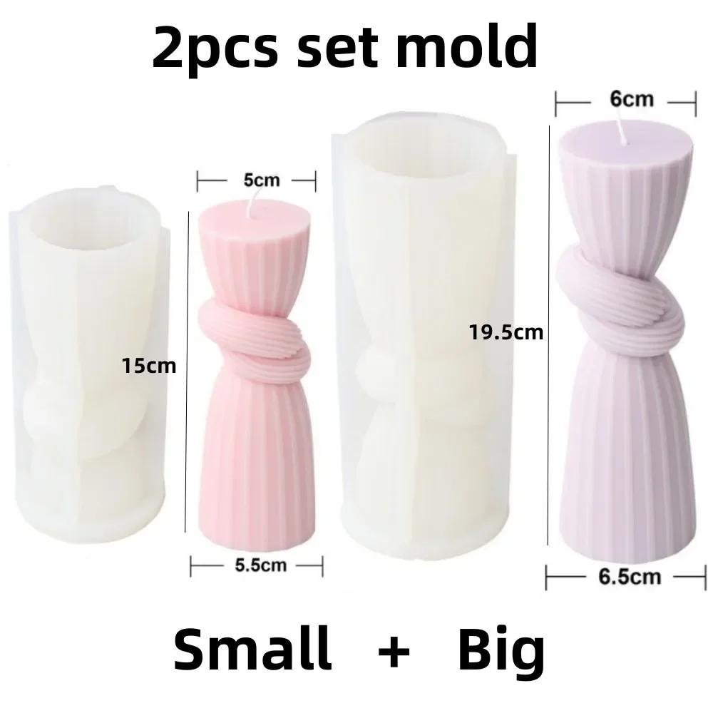Geometric shape candle silicone mold stripe cylinder candle silicone mould home decoration knot candle soap Acrylic PC mold