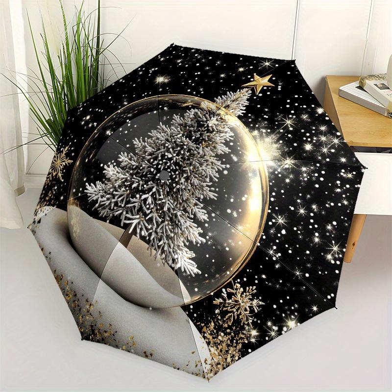 Christmas Snow Globe with Tree and Star Decoration Umbrella, Christmas Gift Y193
