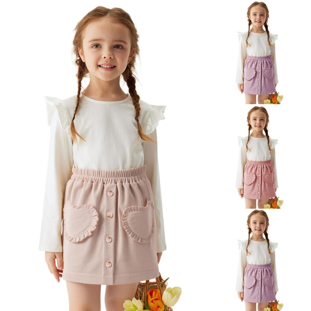 Girls' Embroidered Skirt - Solid Color Princess Summer Skirt