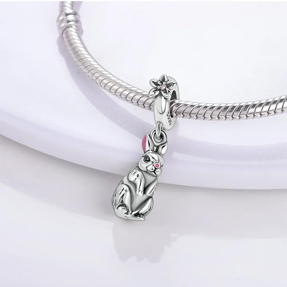 Cute Magic Hat Rabbit Holding Heart And Red Snake Copper Charm Beads Fit Original Bracelet For Diy Making Jewelry