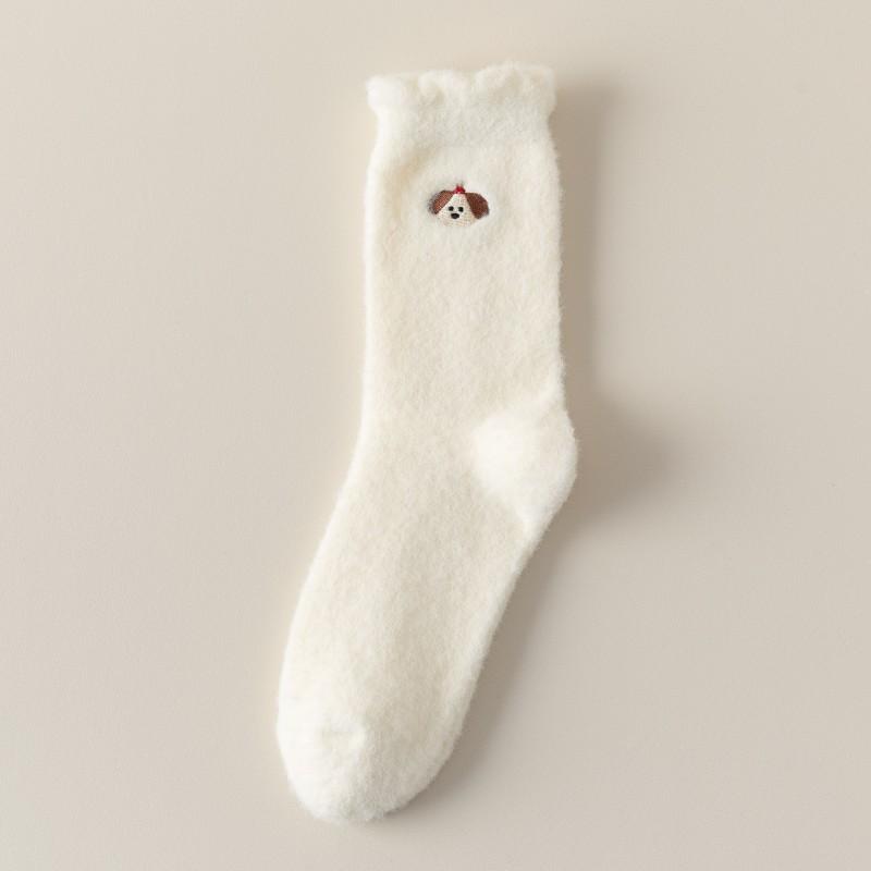 Plush Socks, Autumn and Winter Socks, Women's Mid-calf Socks, Warm with Fleece and Thickened, Warm and Cute, Fluffy Floor Pile Socks