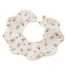 Double-Sided Waterproof Cotton Gauze Baby Bibs, Newborn Anti-Spit-Up Petal Design