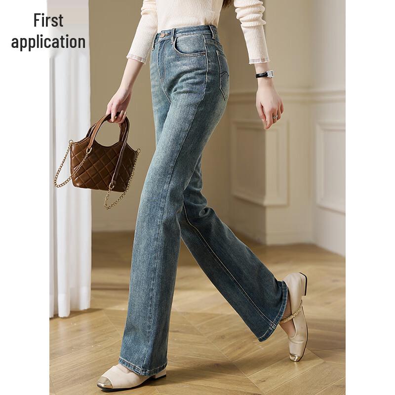 

Женские джинсы с высокой талией, в стиле ретро, прямого кроя M