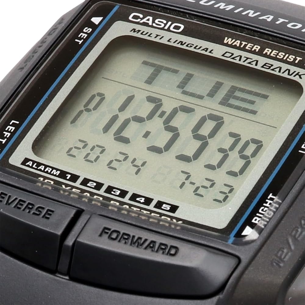 Casio Data Bank Telememo 30 Digital Watch DB-36-1AV Men's Black Overseas Model