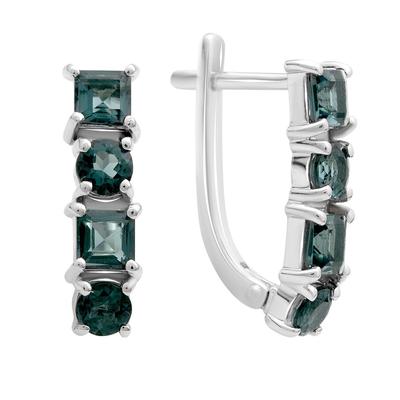 Silver Earrings with London Blue Topaz 1.985ct (2204626)