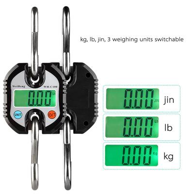 WeiHeng Mini tragbare elektronische Waage, digitale Gepäckwaage, Fischwaage mit Nullverfolgung und Tara