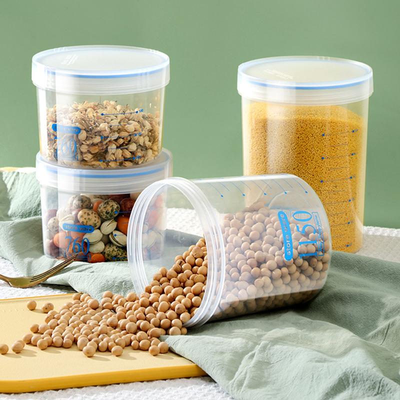 Transparente Vorratsgläser mit großem Fassungsvermögen und Verschluss, feuchtigkeitsdichte Küchen-Aufbewahrungsboxen für Müsli, luftdichtes Lebensmittelglas aus Kunststoff