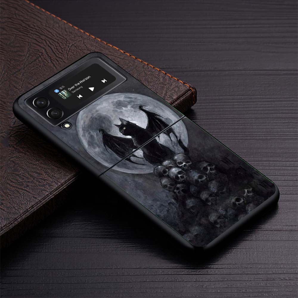 

Witch And Cat Colorful Cute Phone Case For Samsung Galaxy Z Flip3 Flip4 Flip5 Flip6 Flip7 For Z Flip 7 6 5 4 3 5G Hard Folding C Samsung Z Flip 3