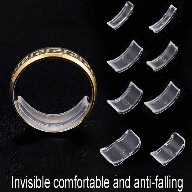 

Прозрачный регулятор размера кольца, незаметный регулятор размера кольца, женский, для пальца, невидимая наклейка, прозрачный, сделай сам, швейный инструмент для ювелирных изделий, набор регуляторов Transparent 8pcs