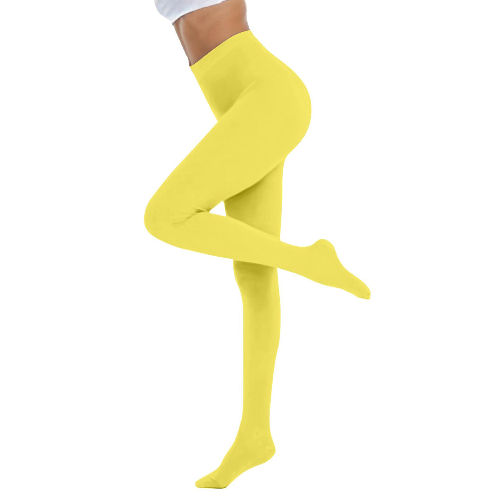 

Женские однотонные мягкие полупрозрачные колготки цветные колготки с высокой талией женские колготки One Size жёлтый