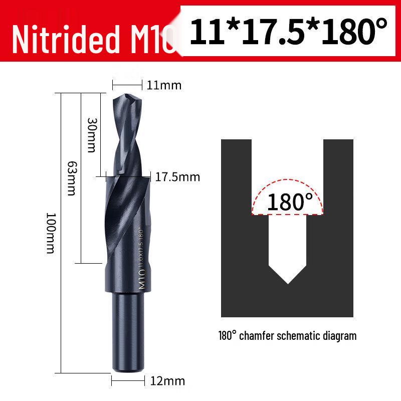 

Nitrided M10 Two-Step Countersink Drill Bit