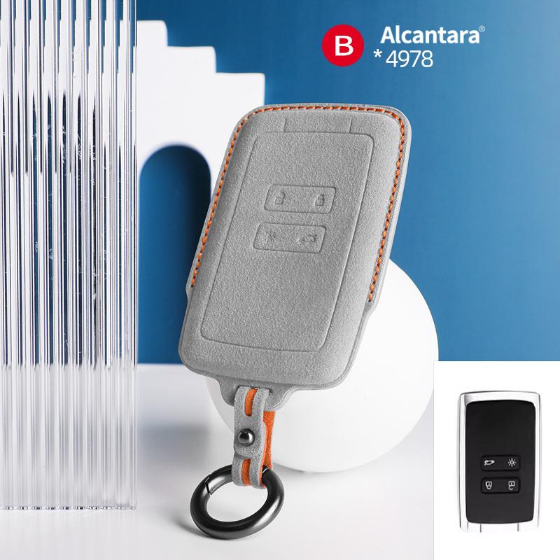 Interior Mouldings Alcantara For Renault Dacia Koleos Captur Megane Clio Scenic Talisman Arkana Sandero Car Key Case Accessories