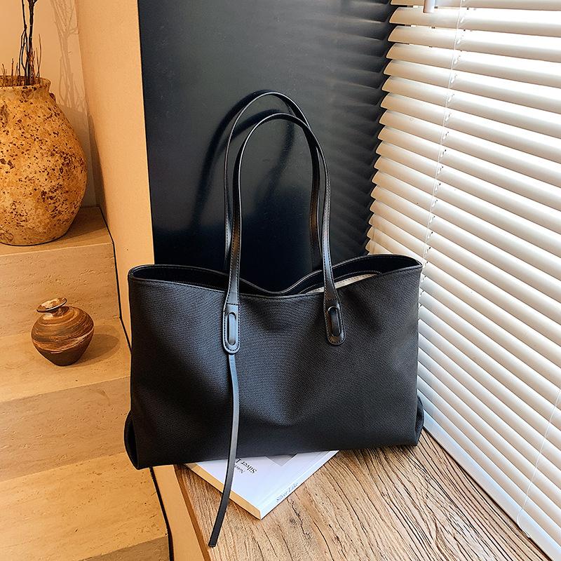 Trend Large-capacity Pu Bag Women's 2025 New Versatile Fashion Shoulder Tote Bag College Student Commuter Bag