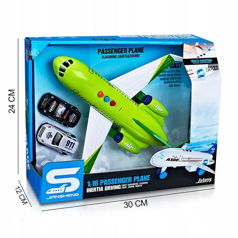 Interactive Green Plane Light and Sound Effects Two Cars