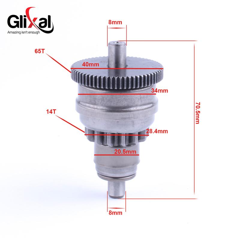 Glixal Starter Motor Clutch Bendix for Chinese GY6 49cc 50cc 139QMB 139QMA Scooter Moped ATV Go-Kart Engine