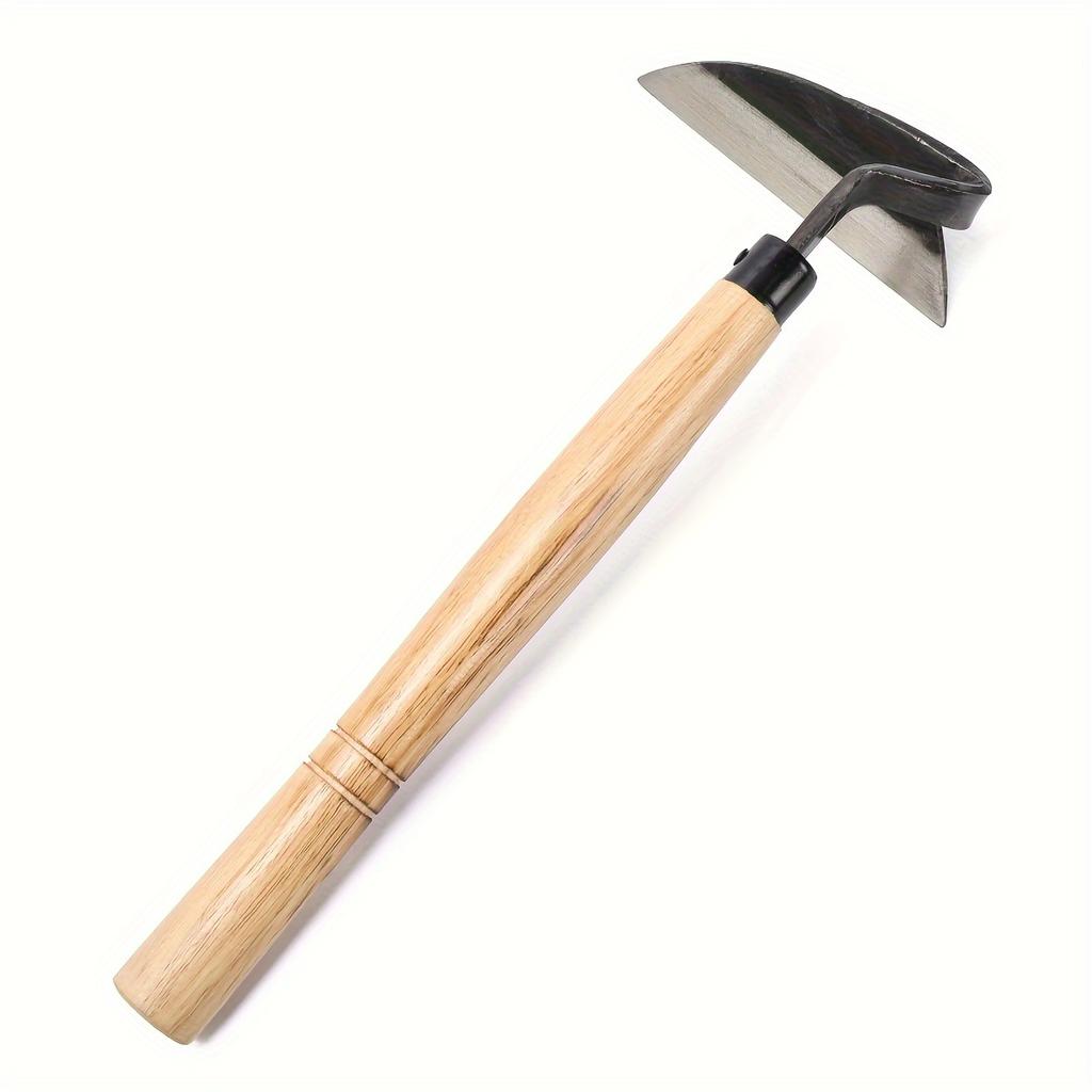 35cm Weeding Sickle - Durable Metal Garden Hoe with Wood Handle for Efficient Weed Pulling and Soil Loosening, Efficient Weed Removal