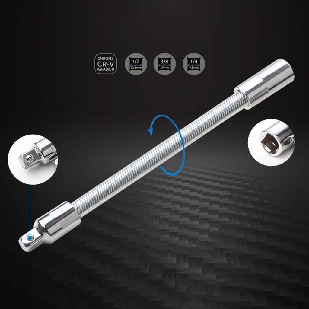 Flexible Ratchet Extension 3 Pieces Long Reach Bendable Bar Flexible Electric Wrench Connecting Rod For Home Garage Workshop