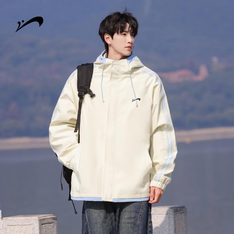 Men s American Style Casual Hooded Windbreaker Jacket 2XL