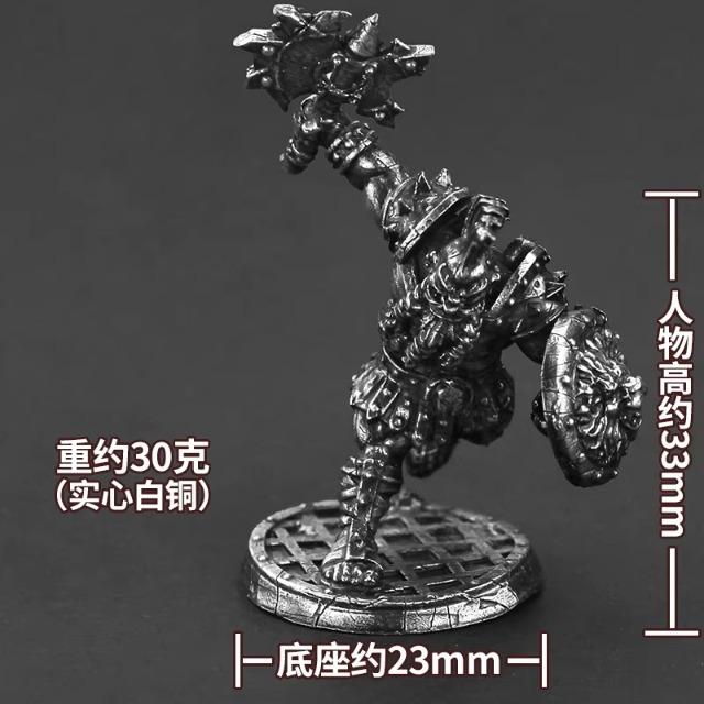 Solid Metal Dwarf  Warrior Metal Soldier Miniature Tabletop Game Piece Car Decor Birthday Gift for Men Collectible Ornament