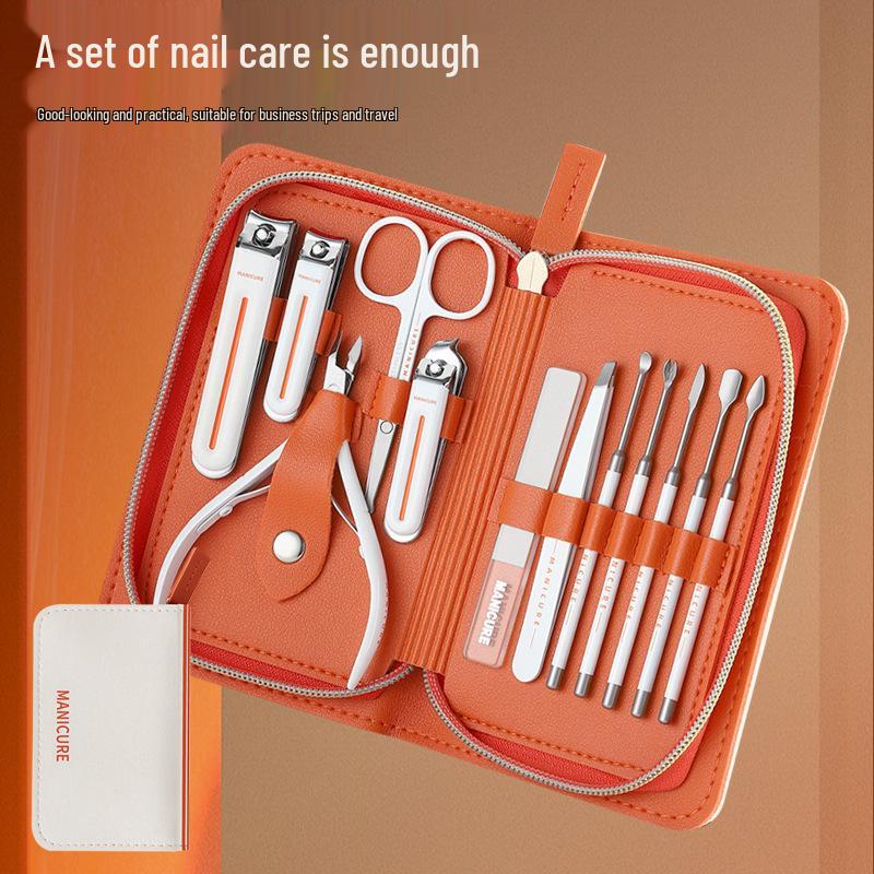 Premium Nail Care Set: High-Quality Manicure Tools with Angled Clippers, Scissors, and Cuticle Trimmers.