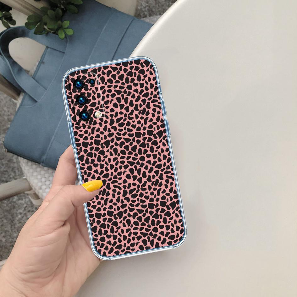 PP51 Pink Leopard Soft Shell Transparent Phone Case for Motorola Moto G7 G8 G9 G84 G85 G73 G24 G15 Z2 Play Power Plus