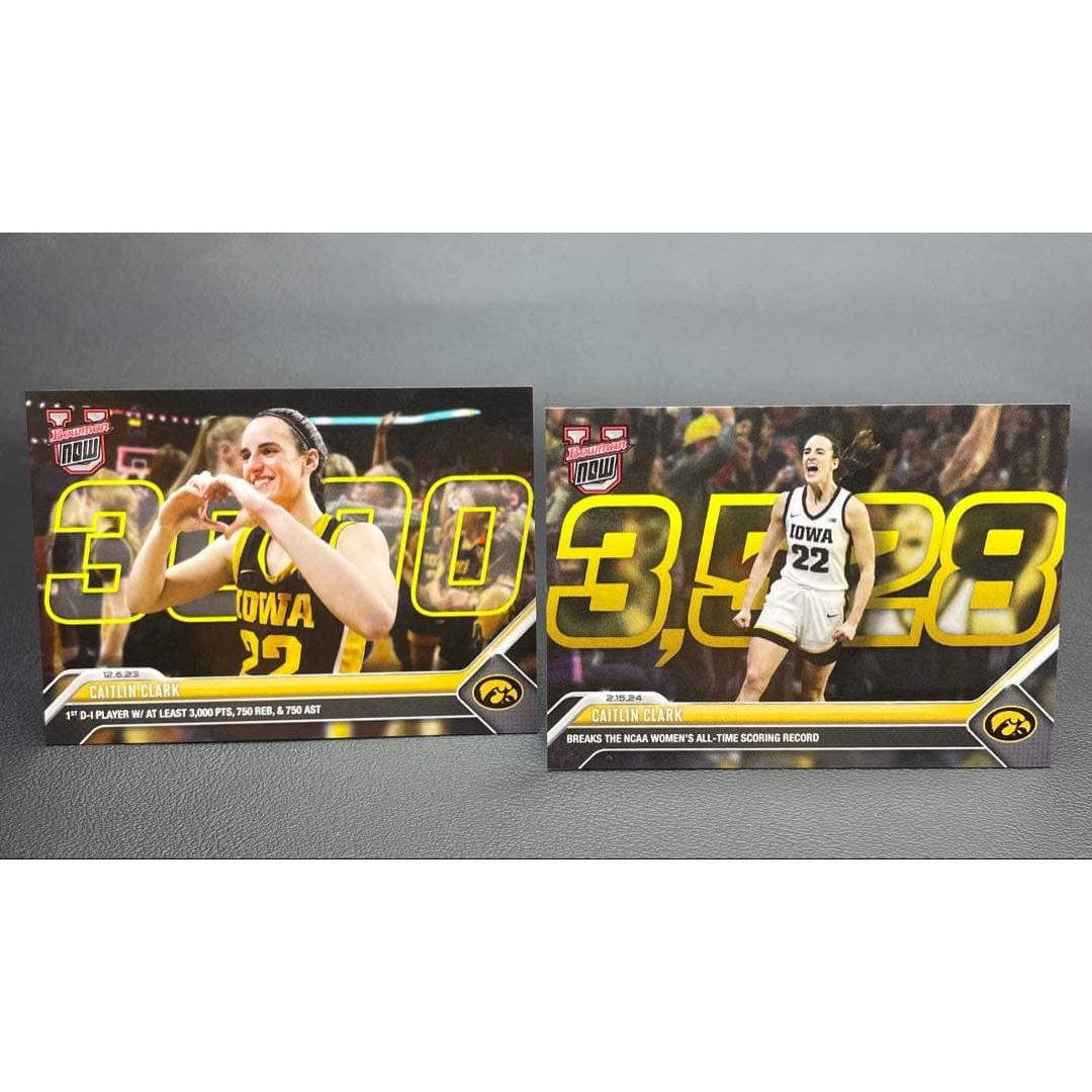 Used Caitlin Clark Topps NOW 2-piece set #15 limited to 6338 pieces