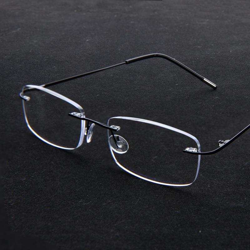 

Модные прямоугольные безободковые очки для чтения Высококачественные рецептурные очки с защитой от синего света для мужчин Mowen +2.0