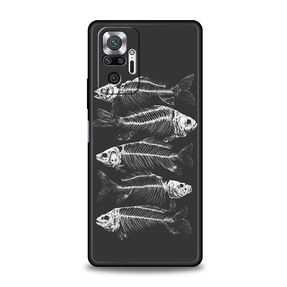 

Fish Bone Phone Case Cover for Redmi 14C 10C Note 15 14 13 12 10 11 K40 Pro Plus 5G Shockproof Soft TPU Shell Fundas Capas Bags Note 15 4G