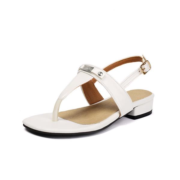 

Fashion Low Sandals Woman Leather Large Size 2025 Summer Flip Flops Platform Female Shoe Clear Heels Low-heeled Comfort Big Corrective G 35