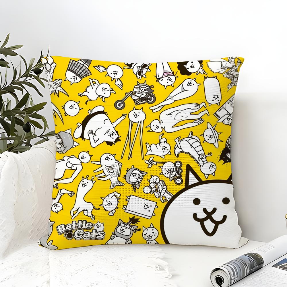 B-Battle Cats Anime Pillow Case Linen Pillow Case Sofa Home Decor Cushion Cover Cushion Cove