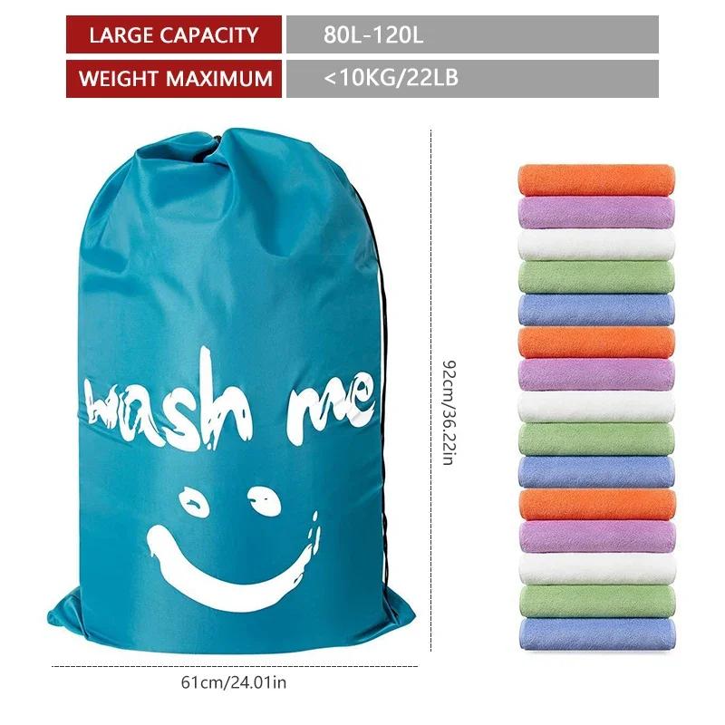 Nylon Laundry Bag Travel Storage Pouch Machine Washable Dirty Clothes Organizer Folding Wash Drawstring Bag Bathroom Accessories