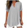 JPNTKY Women's Fashion Casual Solid Color Print V-Neck Short Sleeve Blouses & Shirts