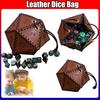 Game Storage Pouch Maze Themed Leather Drawstring Pouch Board Game Leather D20 Dice Bag Coin Purse