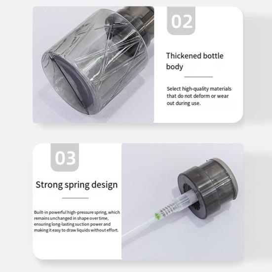 1/2Pcs Lockable Empty Pump Dispenser Nail Manicure Makeup Remover Lightweight Refillable Pressure Container Tool