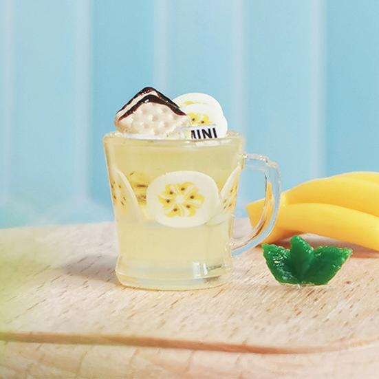 Miniature Drink Model Handmade Summer Mini Banana Drink Doll Accessory for 1:12 Scale Miniature Dessert Table