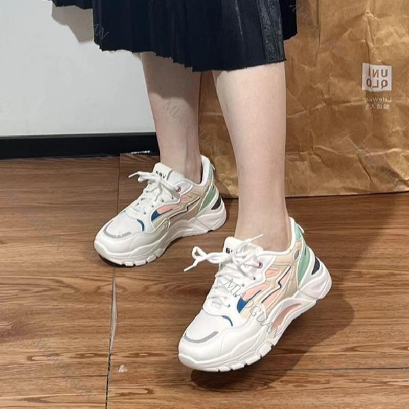 Fashion Height Increasing Chunky Sneakers Women New Fashion Lightweight Breathable Tenis Platform Mesh Sport Shoe Women's Casual Sneaker