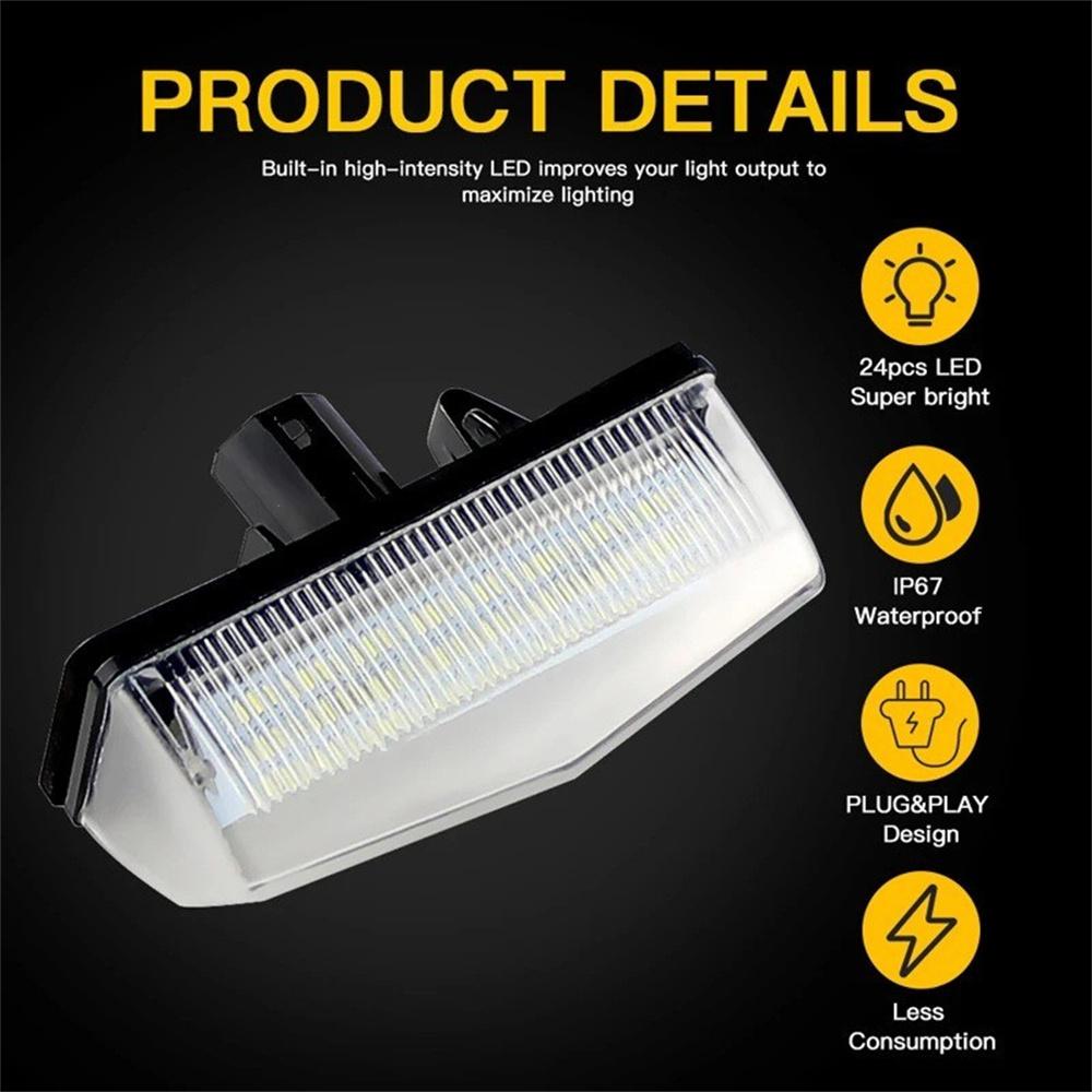 LED License Plate Light Rear Tag Lamp Assembly IP67 White For Toyota Venza 09-13