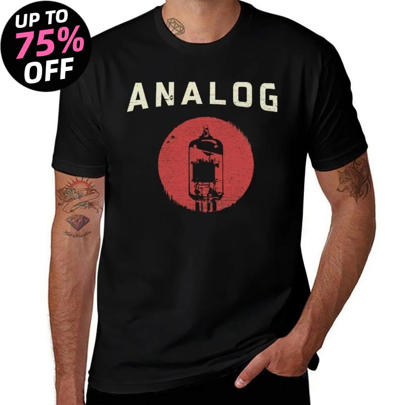 

Summer Top Graphic T Shirts Sweat Sublime Mens T Shirts Top Quality Vacuum Tube Analog Distressed Effect T-Shirt S разноцветный