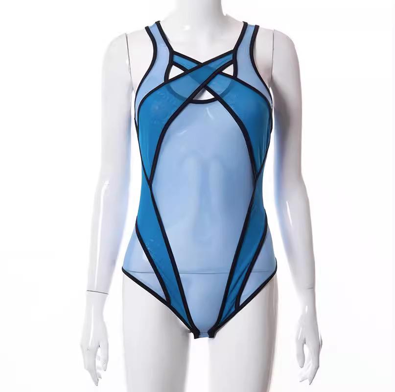 Evropské a americké spodní prádlo s ohlávkou se síťovinou